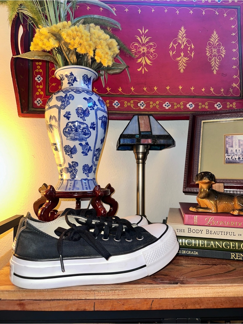 Converse Black and White Low-Top Platform Sneakers